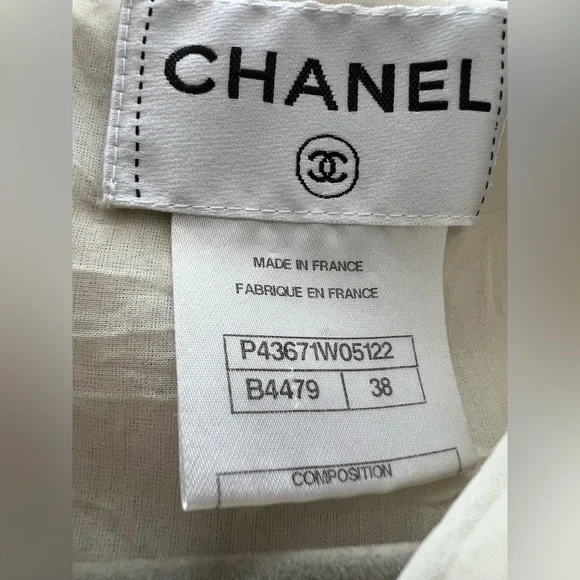 Chanel Ivory Tweed and Crinkle Crepe Dress Fits XS/ 36 - Picture 8 of 10